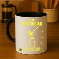 Im An Electrician If I Dance Without Music Funny Skeleton Gift Coffee Mug thumb 4