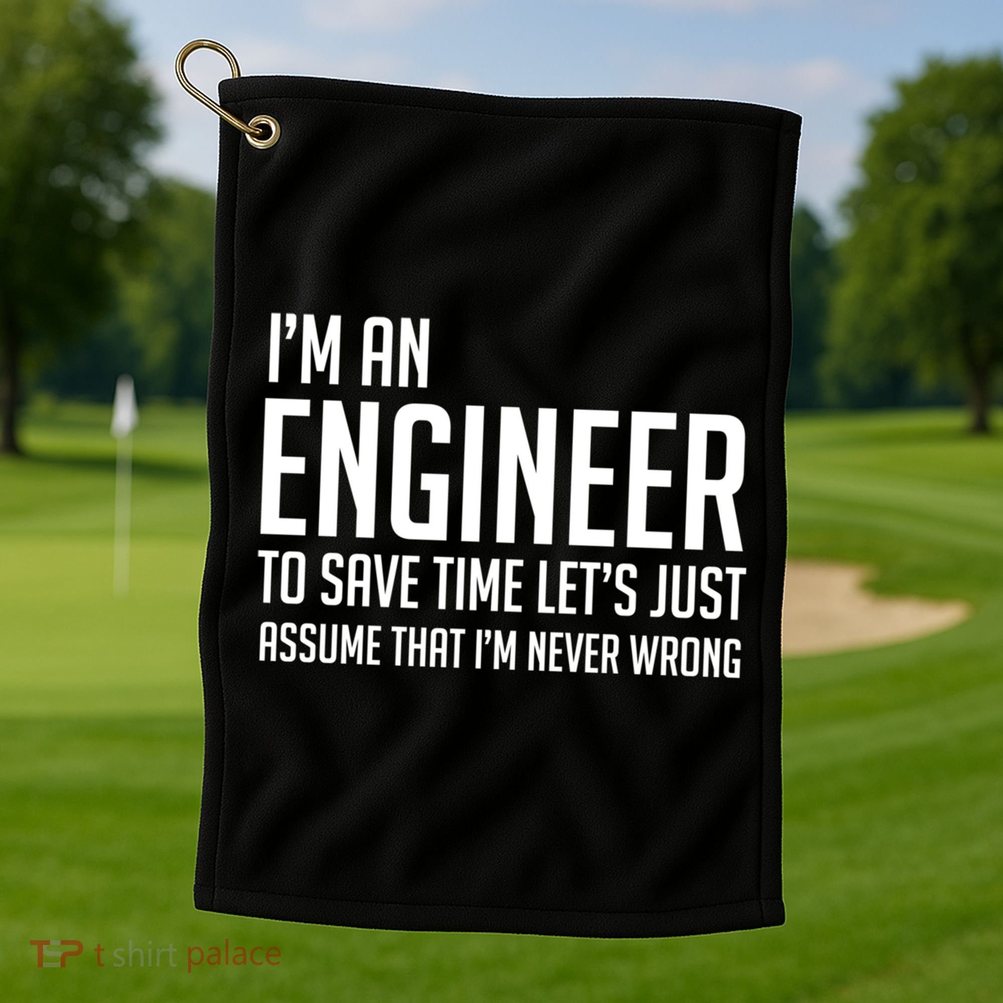 Im An Engineer Lets Just Assume Im Never Wrong Gift Golf Towel