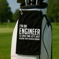 Im An Engineer Lets Just Assume Im Never Wrong Gift Golf Towel thumb 2