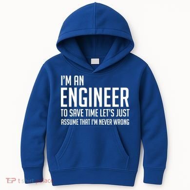 Im An Engineer Lets Just Assume Im Never Wrong Gift Kids Hoodie