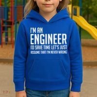 Im An Engineer Lets Just Assume Im Never Wrong Gift Kids Hoodie thumb 3