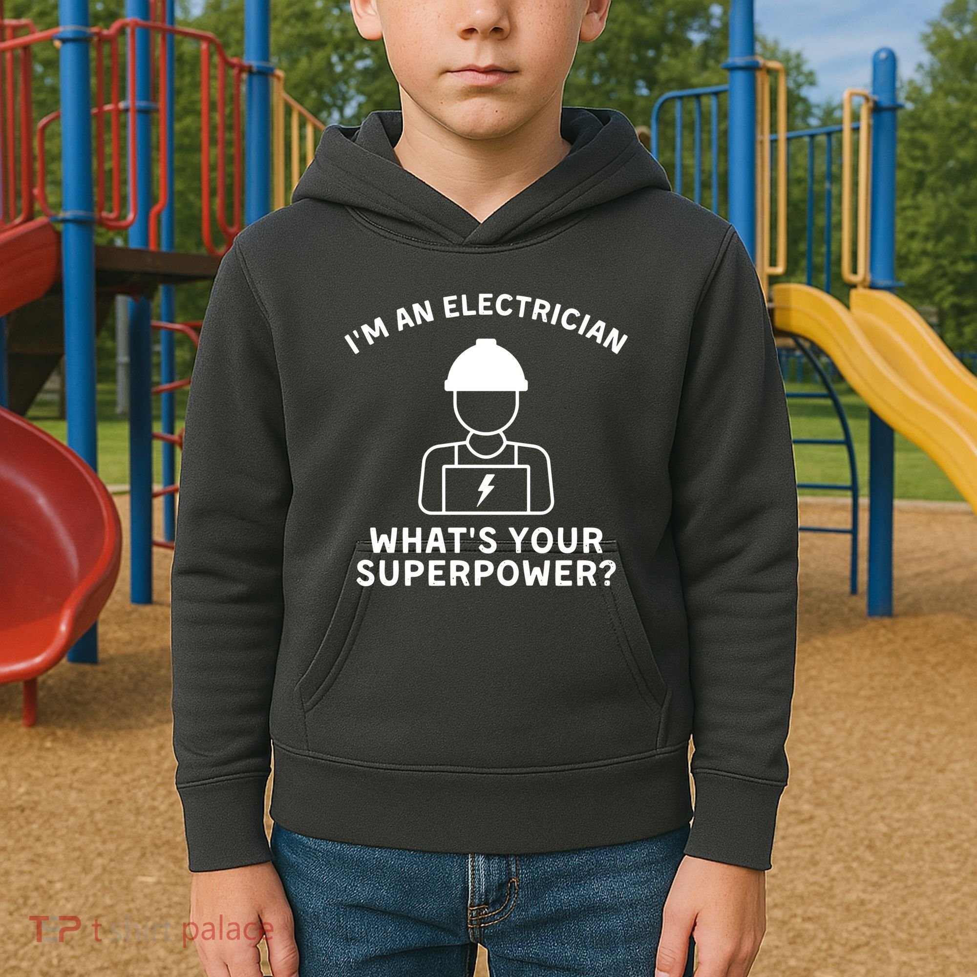 Im An Electrician Whats Your Superpower Kids Hoodie