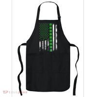 Irish American Flag Shamrock Clover Happy St Patrick's Day Apron thumb 0