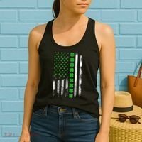 Irish American Flag Shamrock Clover Happy St Patrick's Day Women's Tank Top thumb 2