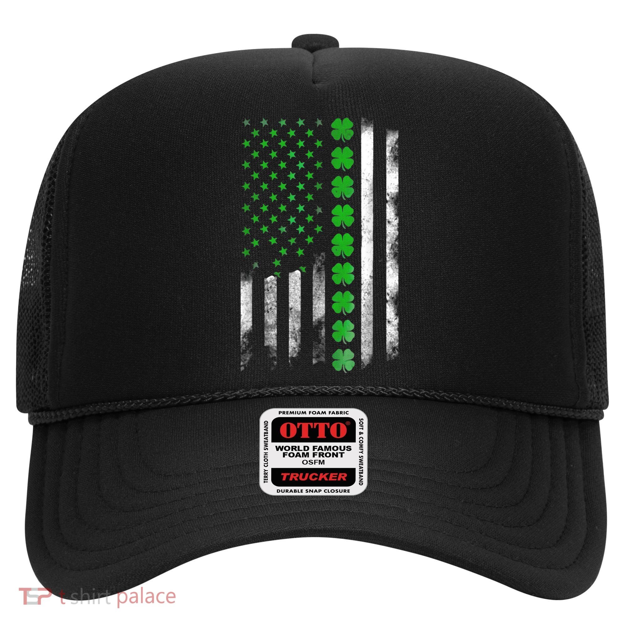 Irish American Flag Shamrock Clover Happy St Patrick's Day Hat