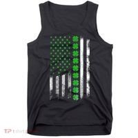 Irish American Flag Shamrock Clover Happy St Patrick's Day Tank Top thumb 0