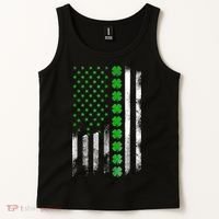 Irish American Flag Shamrock Clover Happy St Patrick's Day Tank Top thumb 2