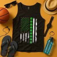 Irish American Flag Shamrock Clover Happy St Patrick's Day Tank Top thumb 4