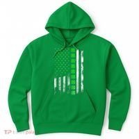 Irish American Flag Shamrock Clover Happy St Patrick's Day Hoodie thumb 0