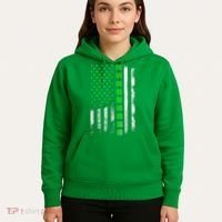 Irish American Flag Shamrock Clover Happy St Patrick's Day Hoodie thumb 5