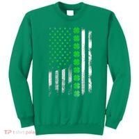 Irish American Flag Shamrock Clover Happy St Patrick's Day Sweatshirt thumb 0