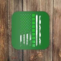 Irish American Flag Shamrock Clover Happy St Patrick's Day Coaster thumb 0