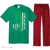 Irish American Flag Shamrock Clover Happy St Patrick's Day Pajama Set thumb 0