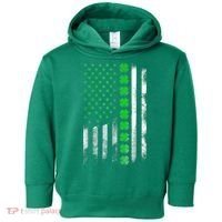 Irish American Flag Shamrock Clover Happy St Patrick's Day Toddler Hoodie thumb 0