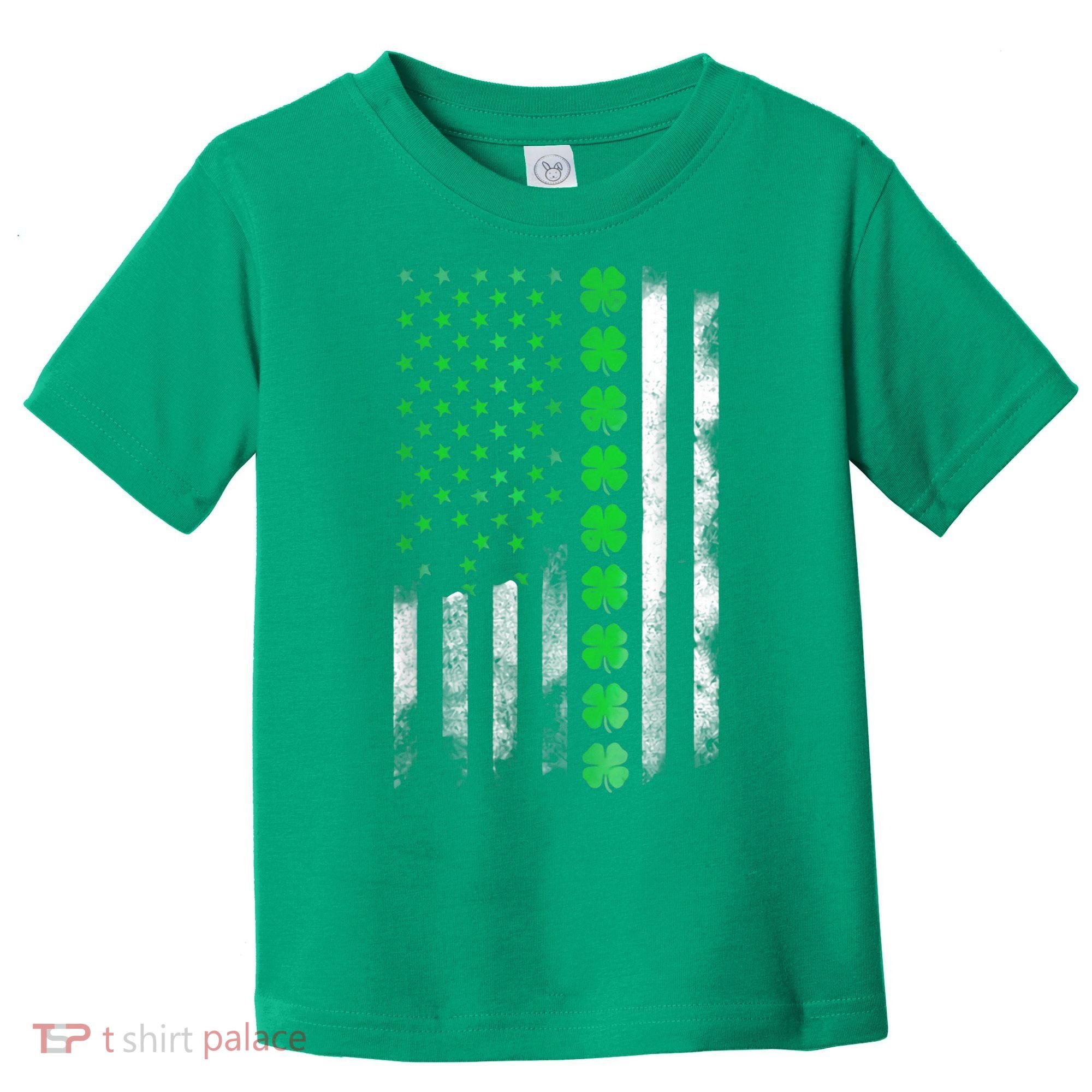 Irish American Flag Shamrock Clover Happy St Patrick's Day Toddler T-Shirt
