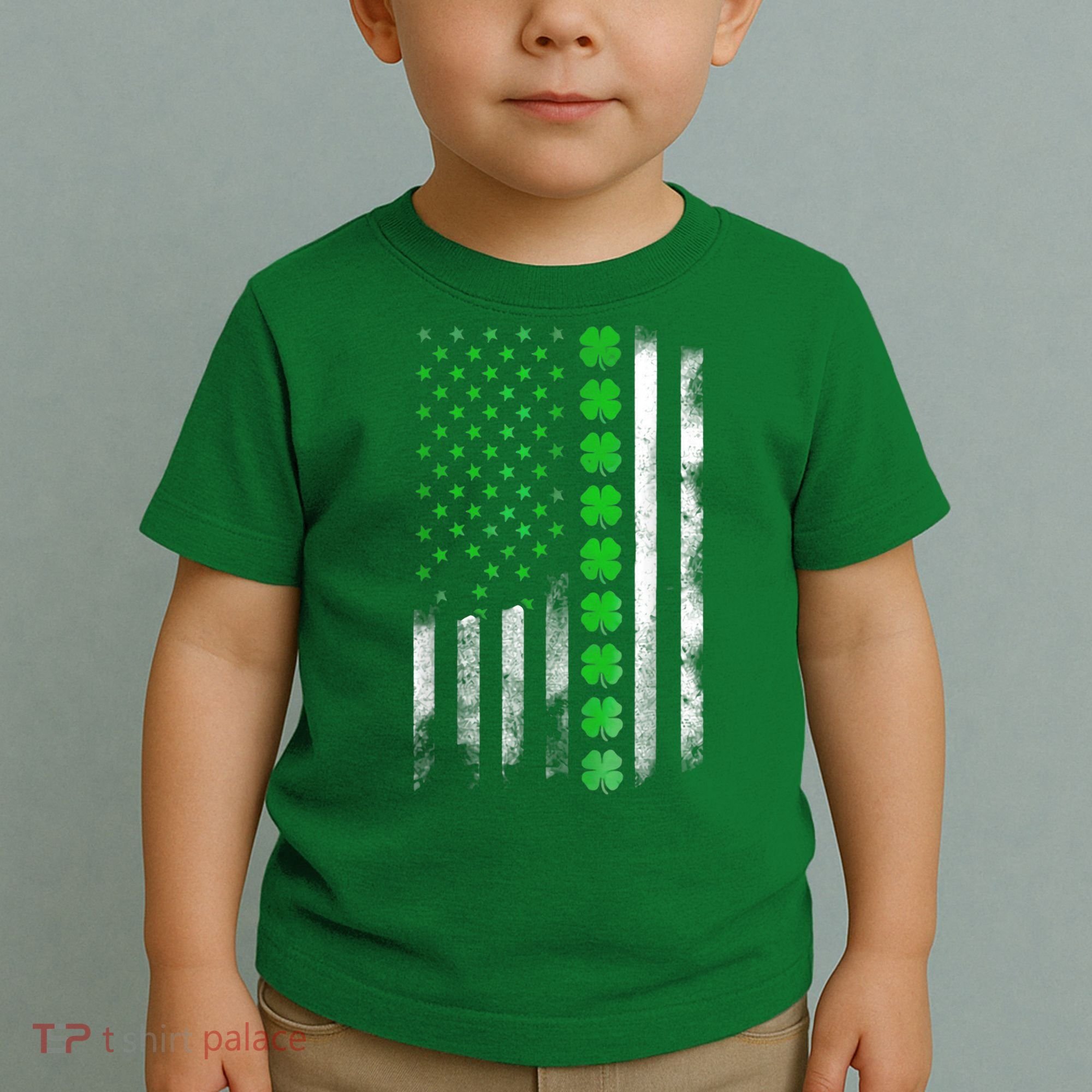 Irish American Flag Shamrock Clover Happy St Patrick's Day Toddler T-Shirt
