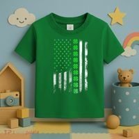 Irish American Flag Shamrock Clover Happy St Patrick's Day Toddler T-Shirt thumb 3