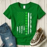 Irish American Flag Shamrock Clover Happy St Patrick's Day Women's T-Shirt thumb 3