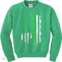 Irish American Flag Shamrock Clover Happy St Patrick's Day Kids Sweatshirt thumb 0