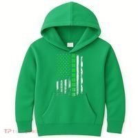 Irish American Flag Shamrock Clover Happy St Patrick's Day Kids Hoodie thumb 0