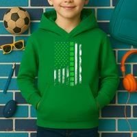 Irish American Flag Shamrock Clover Happy St Patrick's Day Kids Hoodie thumb 2