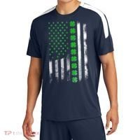 Irish American Flag Shamrock Clover Happy St Patrick's Day Sport-Tek Competitor United Soccer Jersey thumb 0