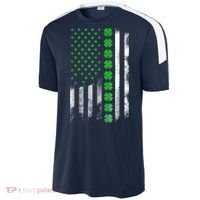Irish American Flag Shamrock Clover Happy St Patrick's Day Sport-Tek Competitor United Soccer Jersey thumb 2
