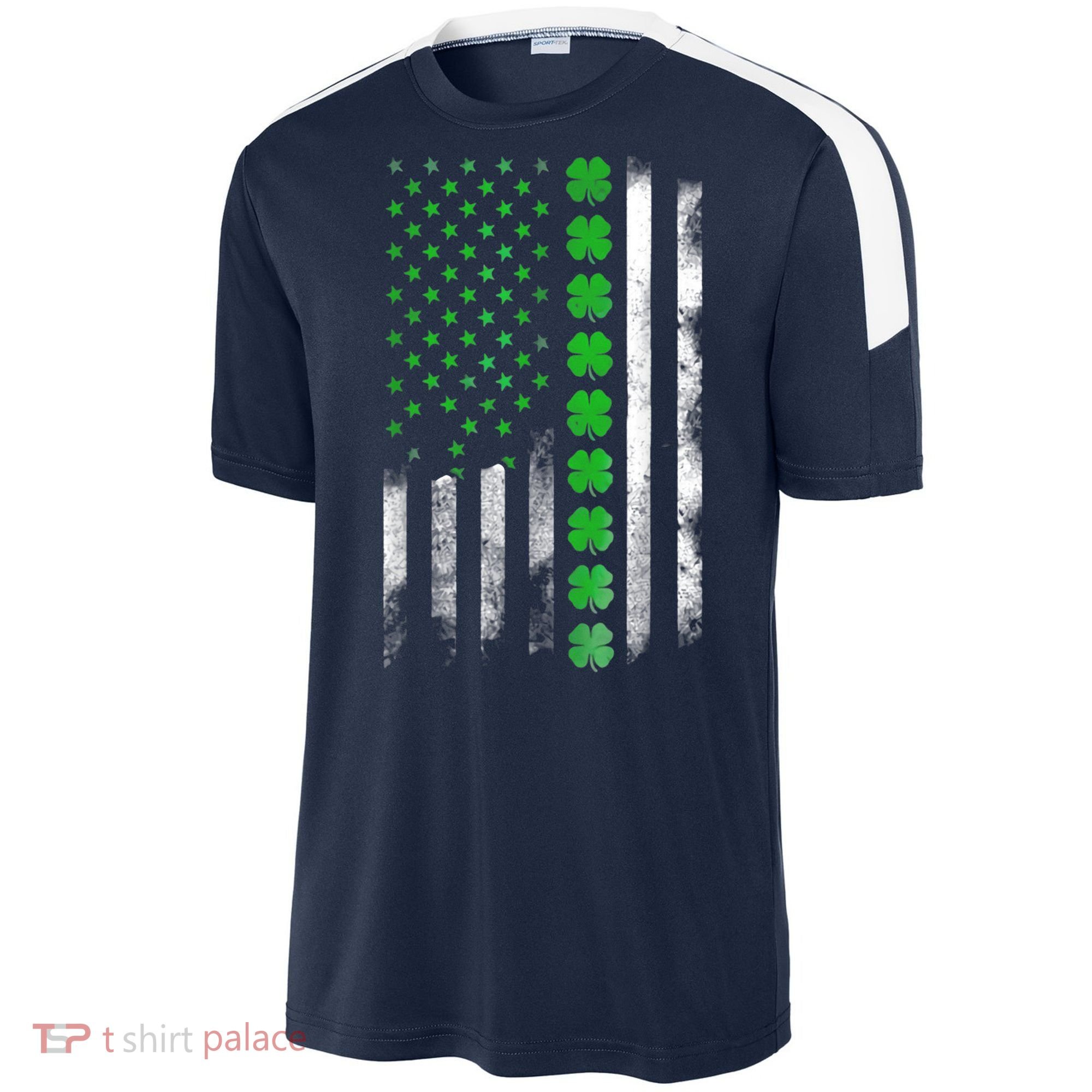 Irish American Flag Shamrock Clover Happy St Patrick's Day Sport-Tek Competitor United Soccer Jersey