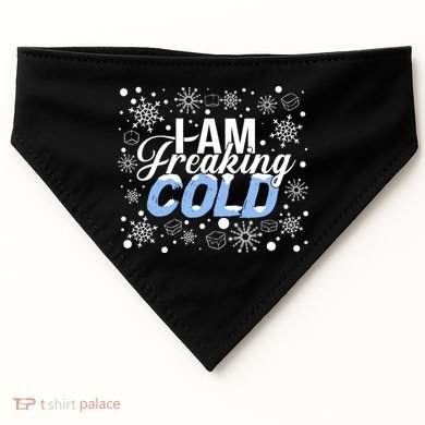 I Am Freaking Winter Cold Christmas Hate Outside Home Snow Great Gift USA-Made Doggie Bandana