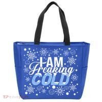 I Am Freaking Winter Cold Christmas Hate Outside Home Snow Great Gift Tote Bag thumb 0