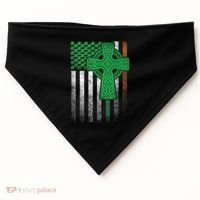 Irish American Flag Ireland Flag St Patricks Day Gift Cross USA-Made Doggie Bandana thumb 0