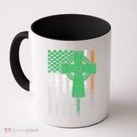 Irish American Flag Ireland Flag St Patricks Day Gift Cross Coffee Mug thumb 0
