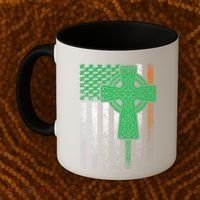 Irish American Flag Ireland Flag St Patricks Day Gift Cross Coffee Mug thumb 2