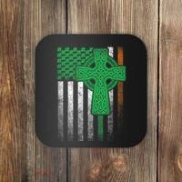 Irish American Flag Ireland Flag St Patricks Day Gift Cross Coaster thumb 0