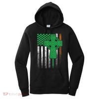 Irish American Flag Ireland Flag St Patricks Day Gift Cross Women's Hoodie thumb 0