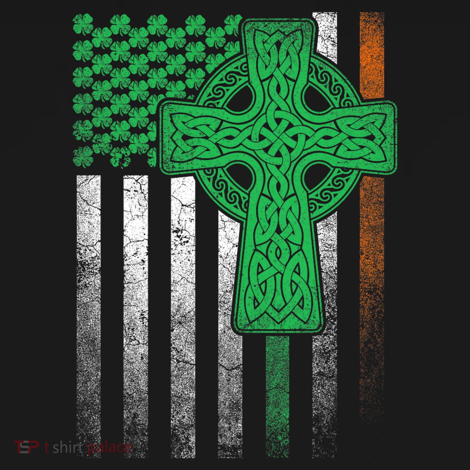 Irish American Flag Ireland Flag St Patricks Day Gift Cross Women's Hoodie