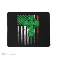 Irish American Flag Ireland Flag St Patricks Day Gift Cross Mousepad thumb 0