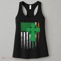 Irish American Flag Ireland Flag St Patricks Day Gift Cross Women's Tank Top thumb 3