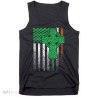 Irish American Flag Ireland Flag St Patricks Day Gift Cross Tank Top thumb 0