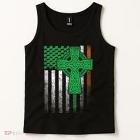 Irish American Flag Ireland Flag St Patricks Day Gift Cross Tank Top thumb 2