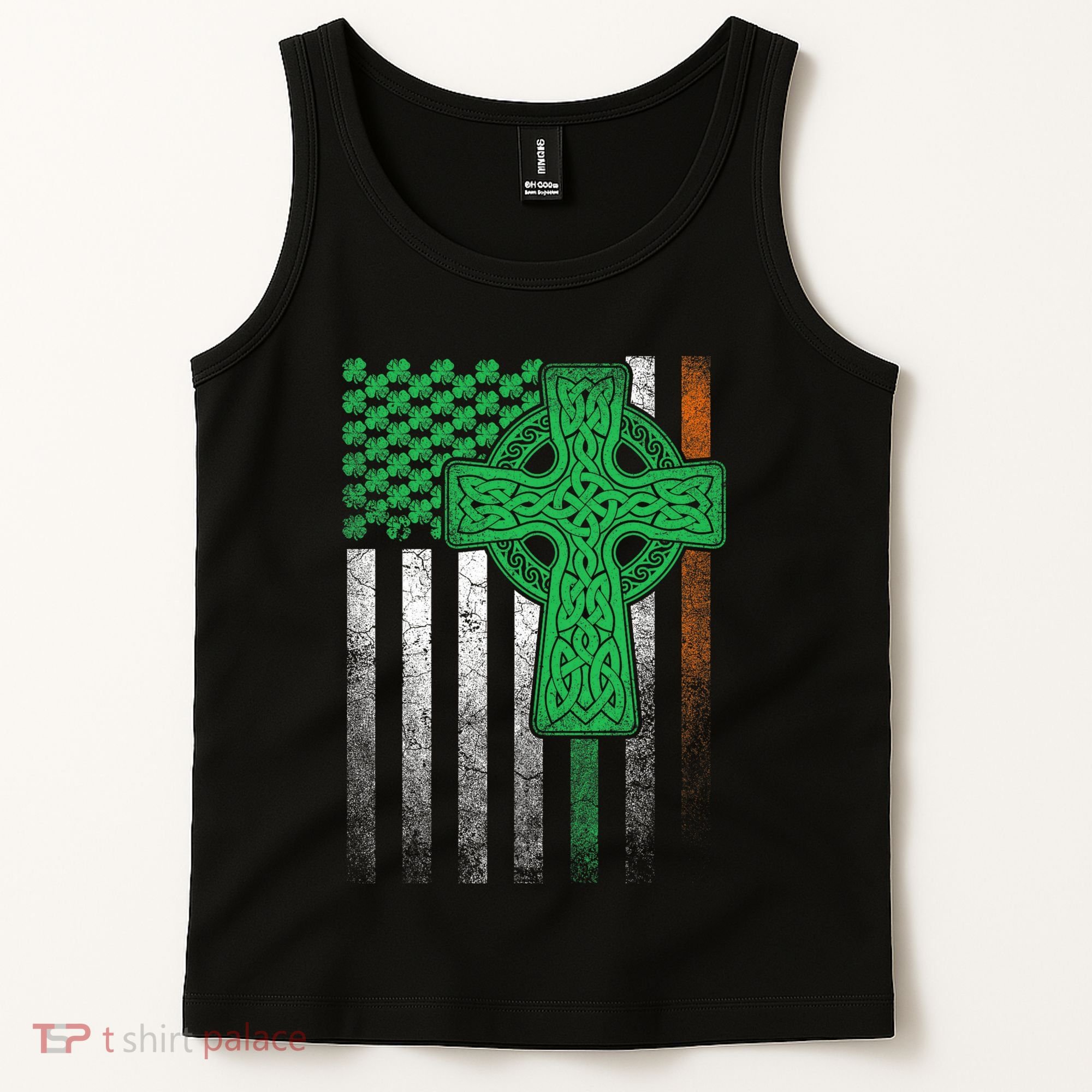 Irish American Flag Ireland Flag St Patricks Day Gift Cross Tank Top