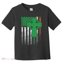 Irish American Flag Ireland Flag St Patricks Day Gift Cross Toddler T-Shirt thumb 0