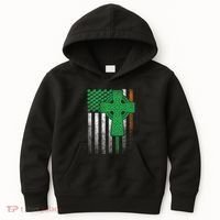 Irish American Flag Ireland Flag St Patricks Day Gift Cross Kids Hoodie thumb 0