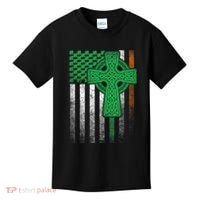Irish American Flag Ireland Flag St Patricks Day Gift Cross Kids T-Shirt thumb 0