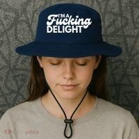 I'm A Fucking Delight Funny Sarcasm (on back) Bucket Hat thumb 3