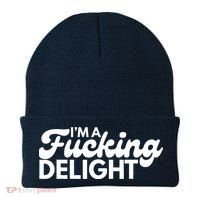 I'm A Fucking Delight Funny Sarcasm (on back) Beanie thumb 0