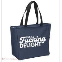 I'm A Fucking Delight Funny Sarcasm (on back) Tote Bag thumb 2