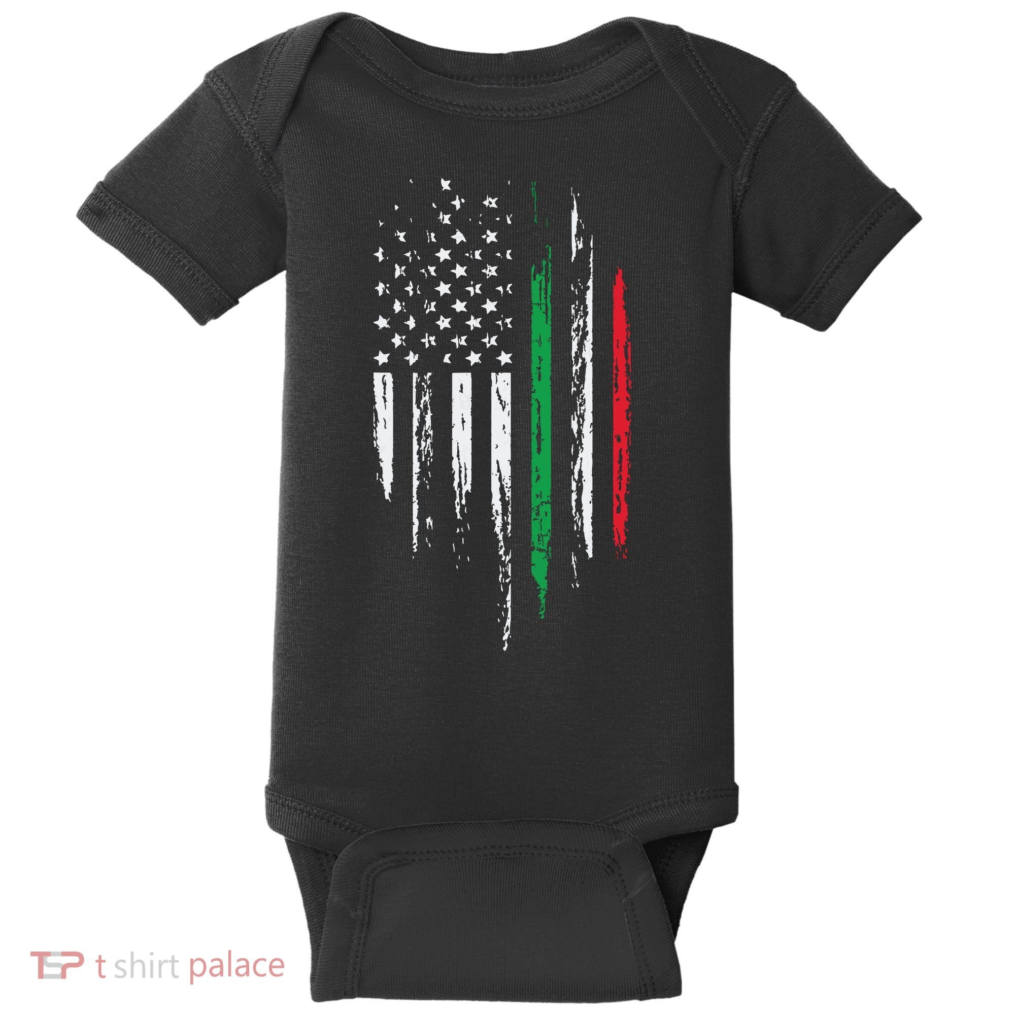 Italian American Flag Combo Italy USA Italia Patriotic Gift Baby Bodysuit