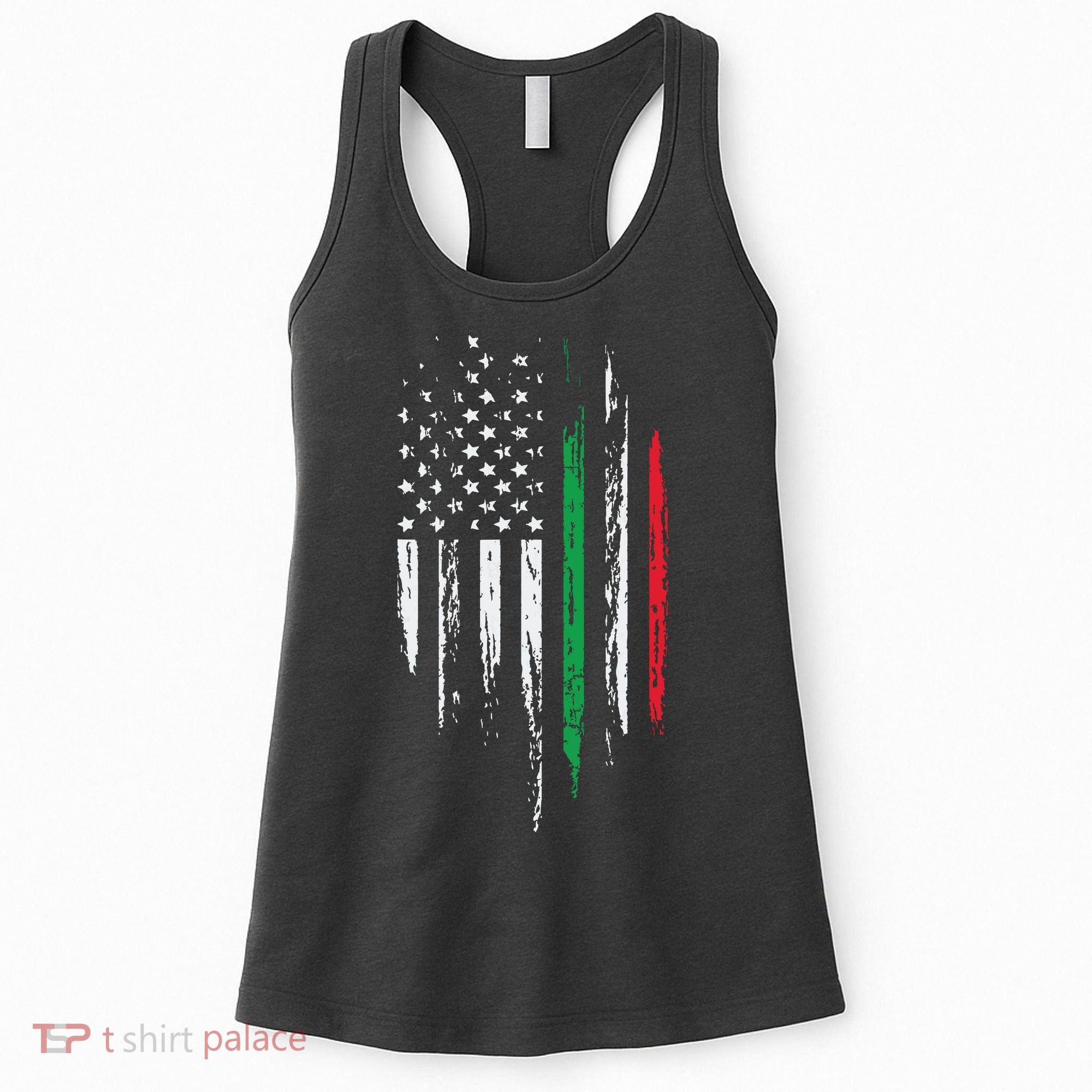 Italian American Flag Combo Italy USA Italia Patriotic Gift Women's Tank Top