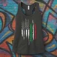 Italian American Flag Combo Italy USA Italia Patriotic Gift Women's Tank Top thumb 3